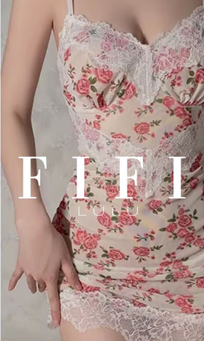 FIFI ROSETTE MICRO MESH SLIP