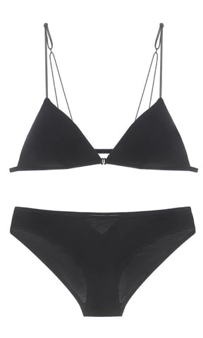 BLACK  MICRO BRALETTE & BRIEF SET