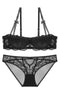 BLACK HALF CUP BALCONETTE SET