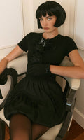 PARIS RUFFLES BLACK KNIT DRESS - MADE TO ORDER