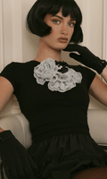 PARIS BLACK SHORT BOW GLOVES