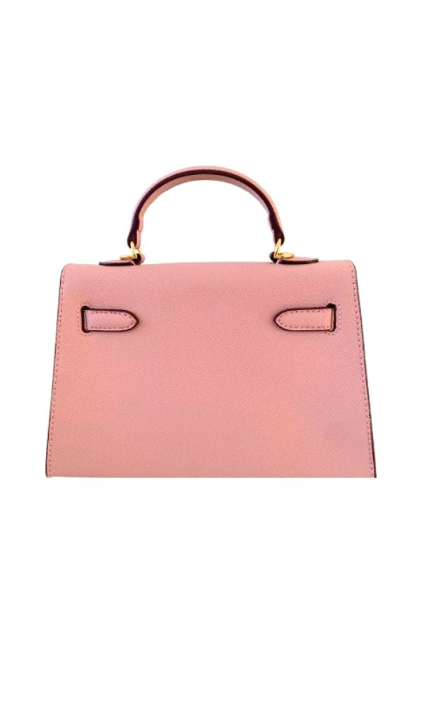 PARIS PETITE BLUSH 100% LEATHER HANDBAG
