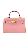 PARIS PETITE BLUSH 100% LEATHER HANDBAG