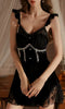FIFI BLACK VINTAGE VELVET BABYDOLL