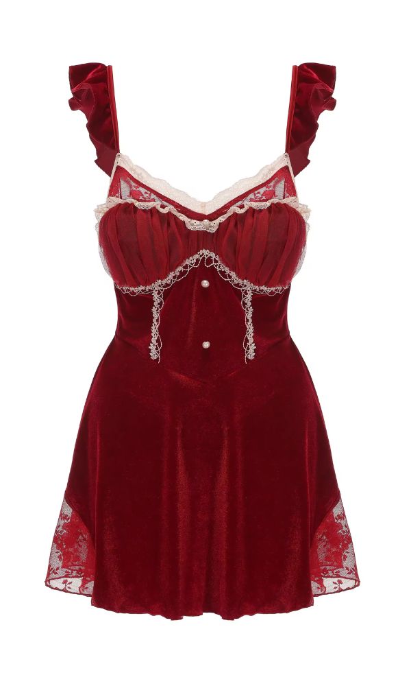 FIFI ROUGE VELVET BABYDOLL