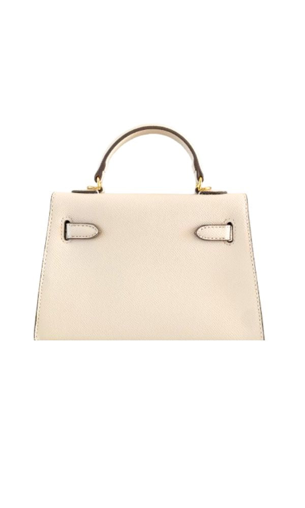 PARIS PETITE VANILLA 100%LEATHER HANDBAG