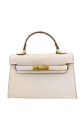 PARIS PETITE VANILLA 100%LEATHER HANDBAG