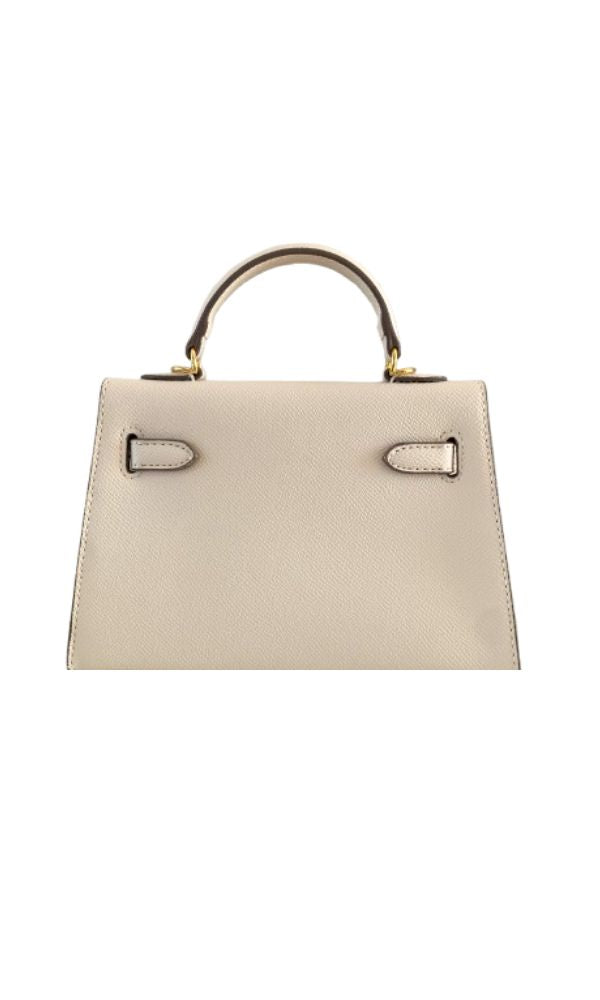 PARIS PETITE VANILLA 100%LEATHER HANDBAG