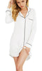 WHITE BAMBOO PJ SHIRT
