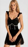 FIFI BLACK VINTAGE VELVET BABYDOLL