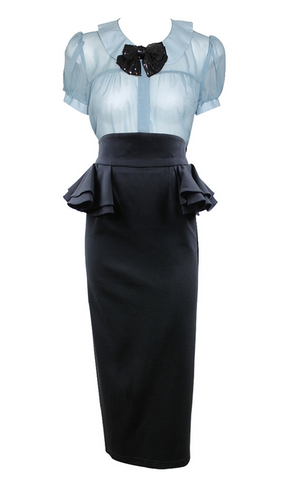 PARISIENNE BLUE SILK BLOUSE - SOLD OUT